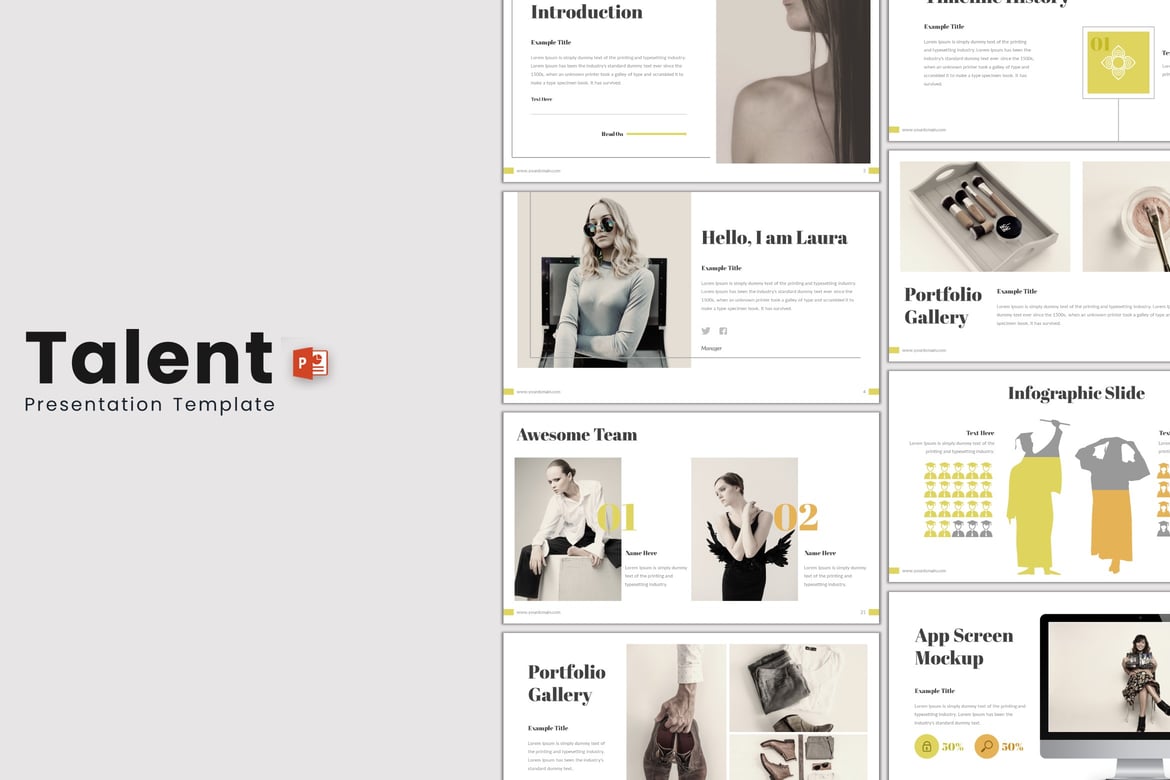 Talent - Template Presentasi PowerPoint Kreatif dan Minimalis