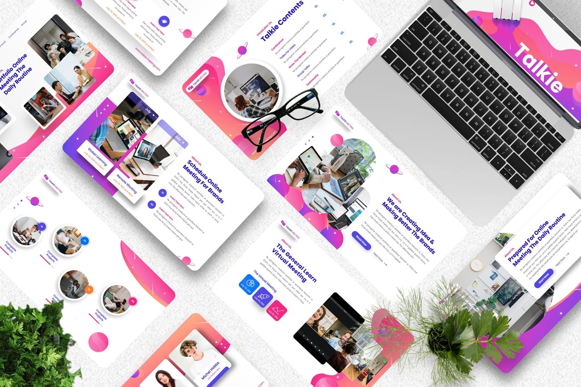 Talkie - Template Powerpoint Pertemuan Online yang Menarik