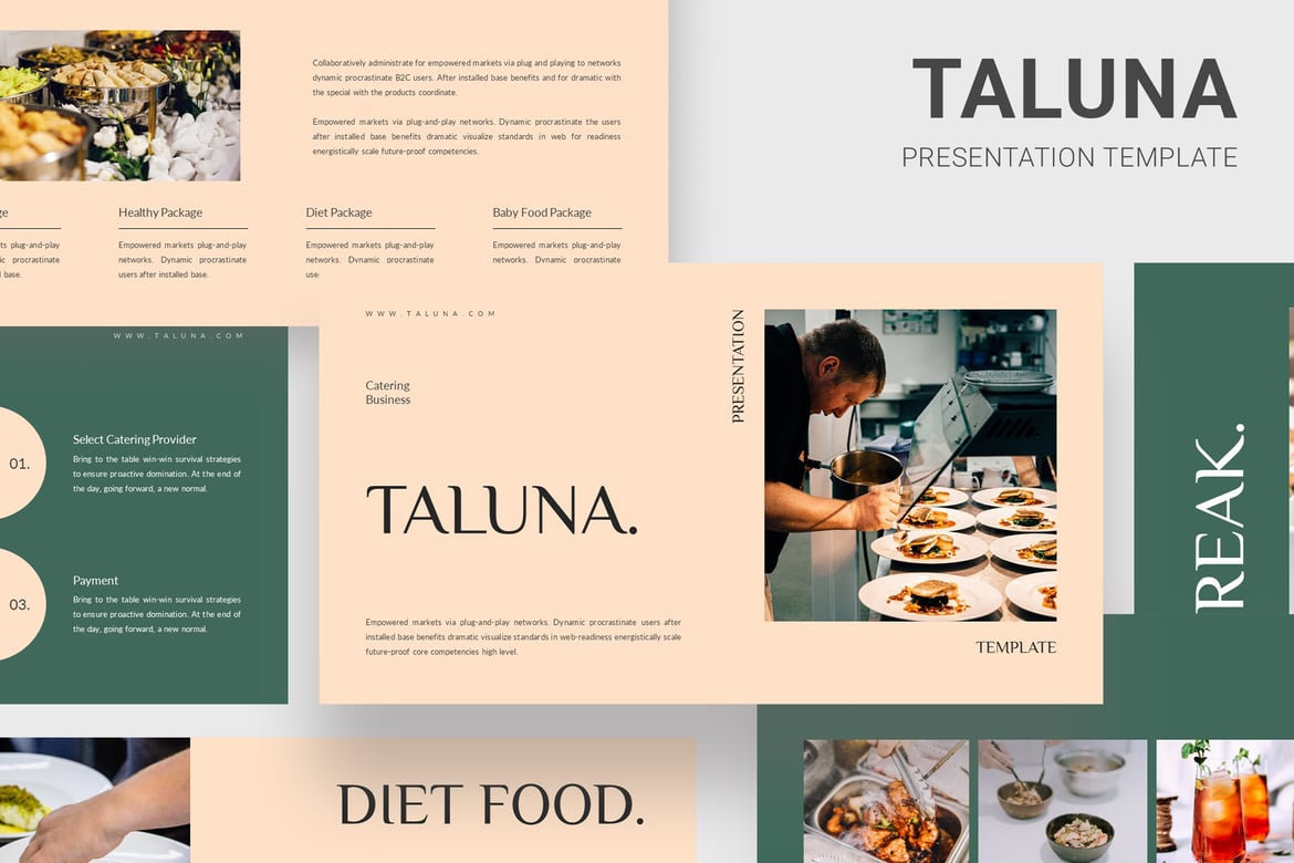 Template Presentasi PowerPoint Taluna - Solusi Catering yang Menarik