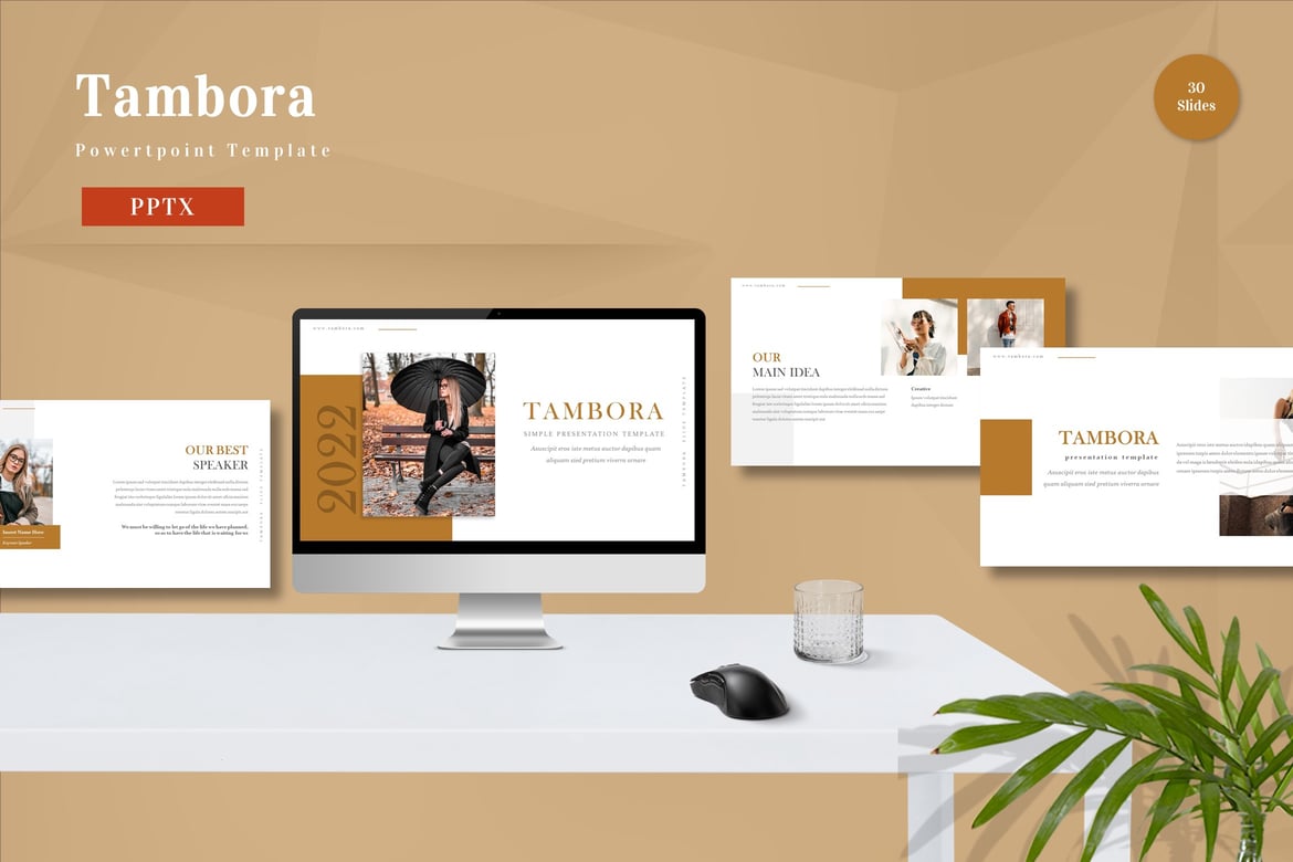 Template PowerPoint Tambora - Solusi Presentasi Profesional