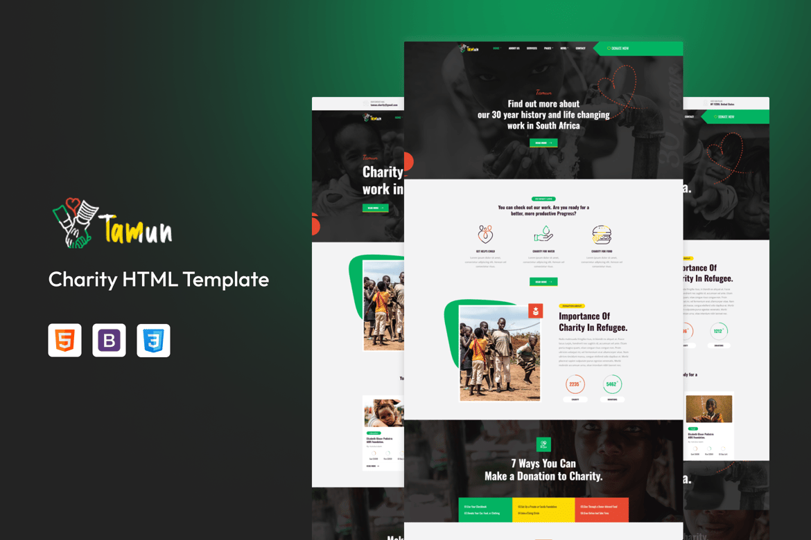 Tamun - Template Website Amal yang Modern dan Elegan