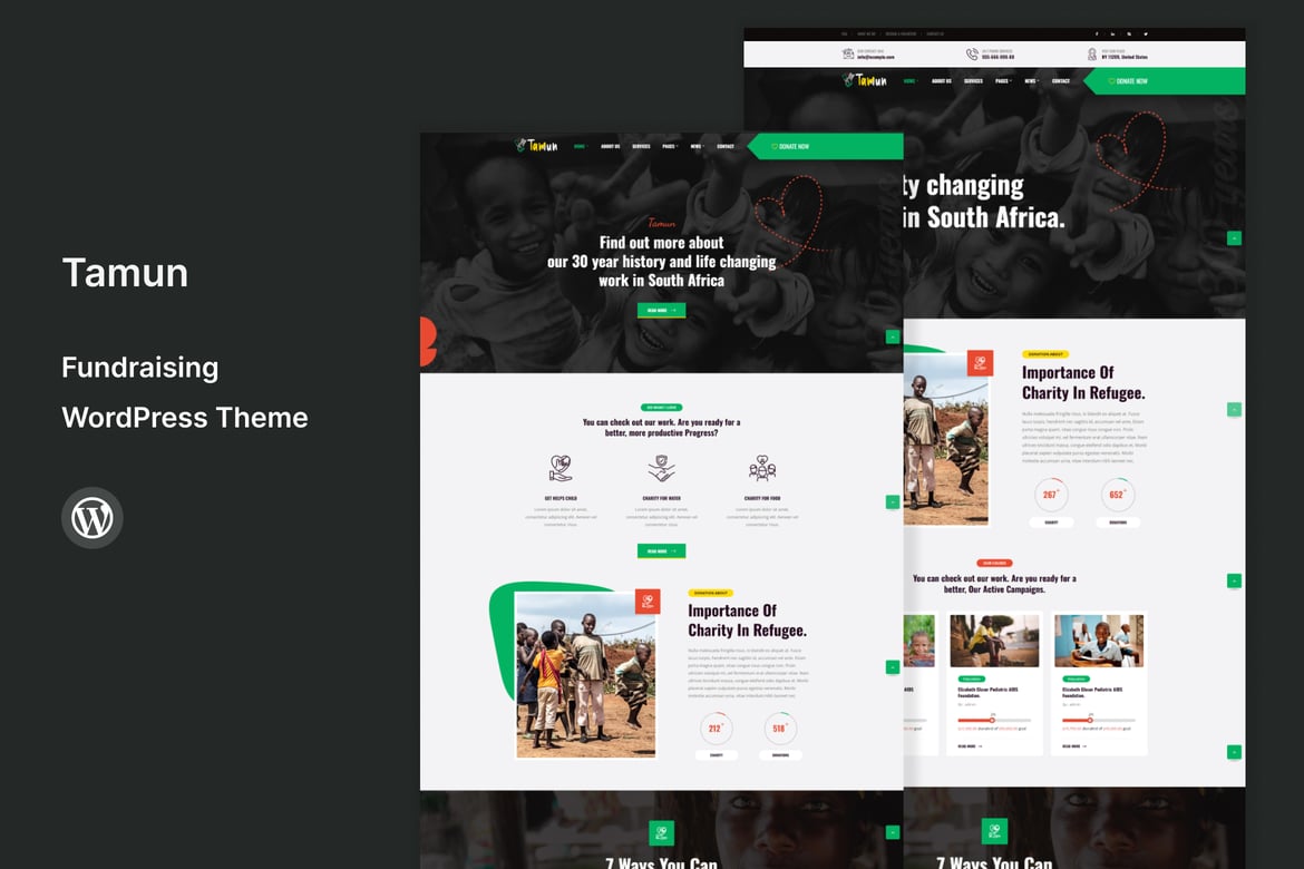 Tamun - Tema WordPress untuk Penggalangan Dana dan Organisasi Nirlaba