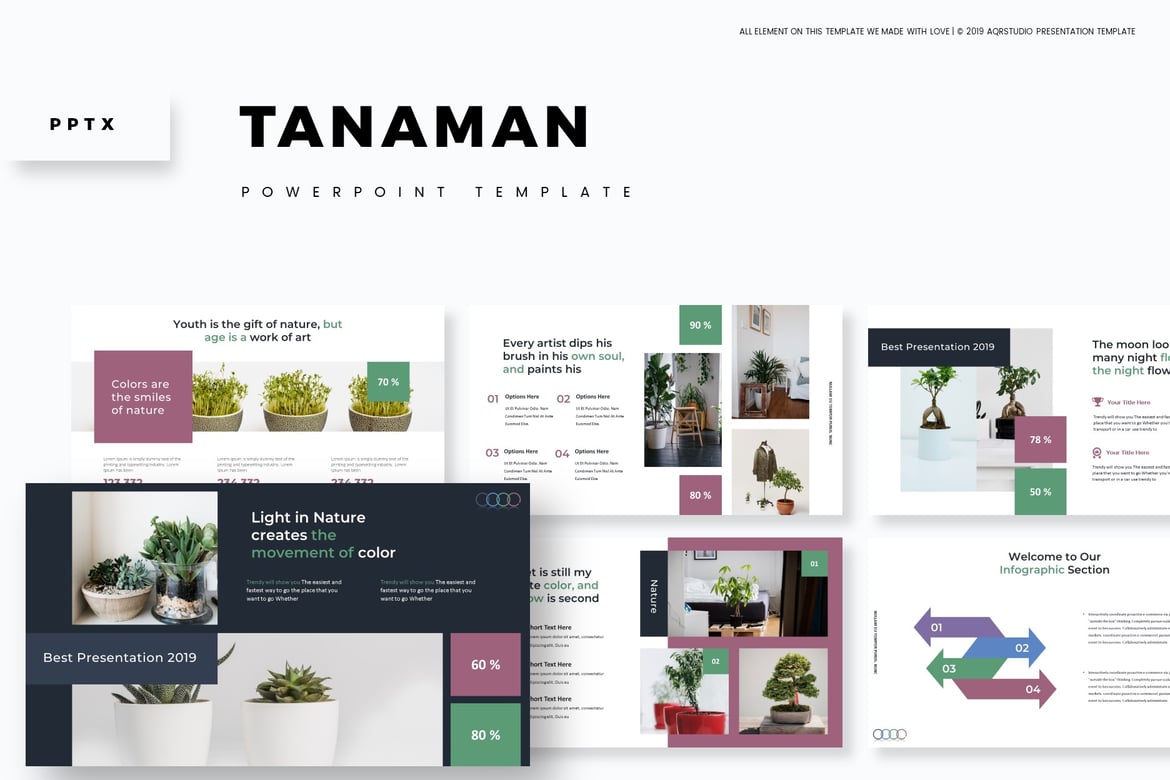 Template PowerPoint Tanaman - Solusi Presentasi Kreatif Anda