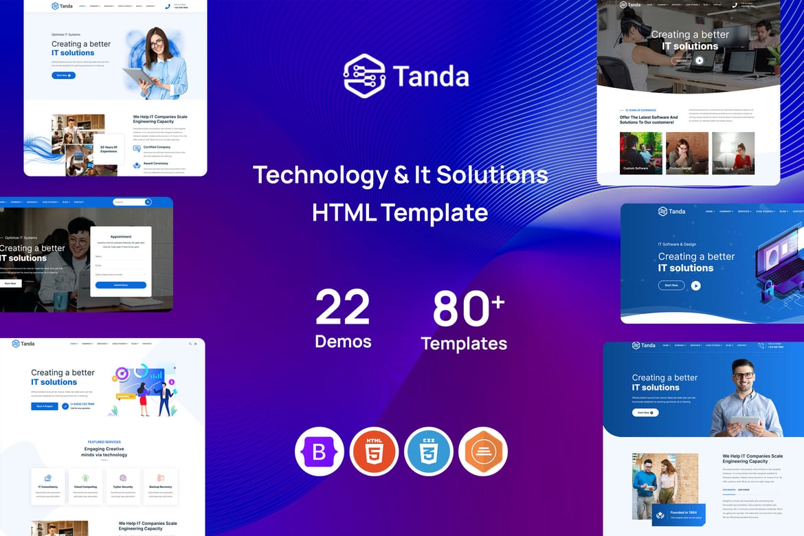 Tanda – Template Website Solusi IT & Teknologi Modern