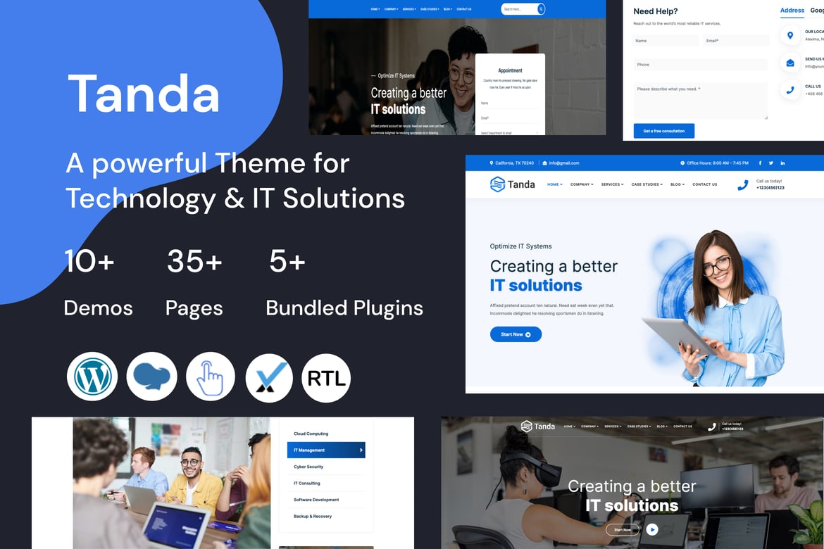 Tanda - Tema WordPress Solusi Teknologi & IT yang Modern