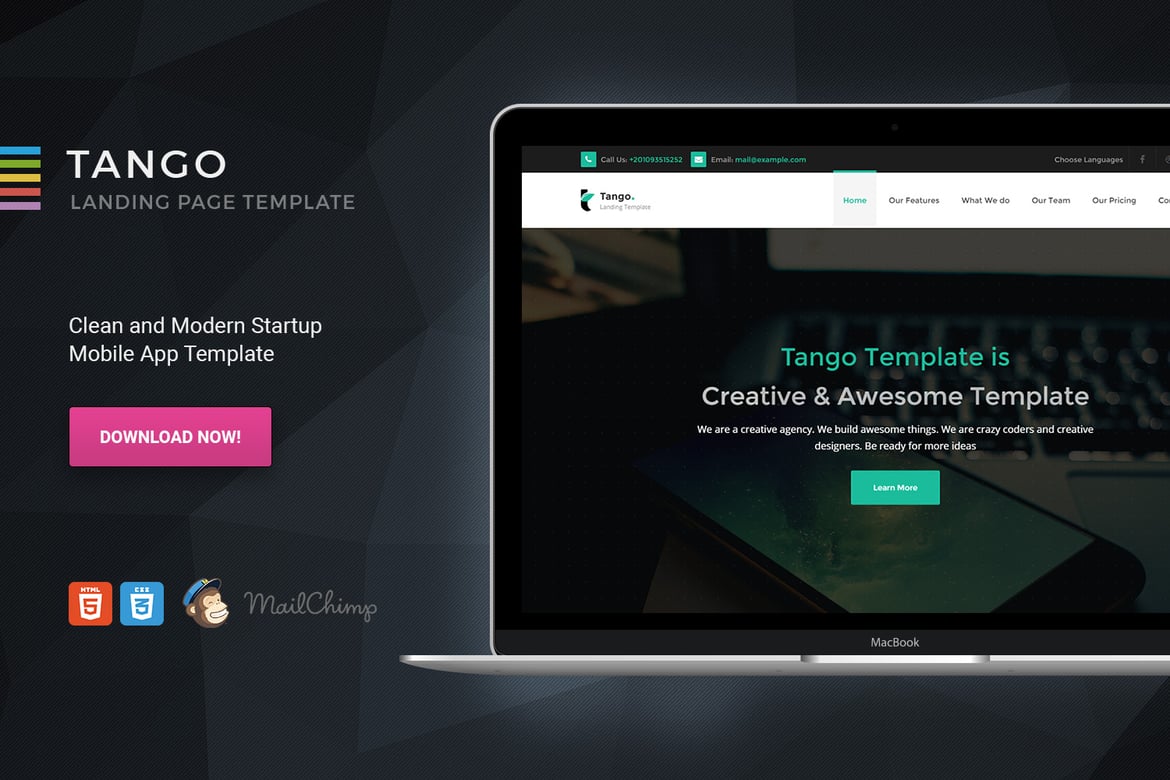 Tango - Template Website Landing Page Multi-Purpose yang Responsif