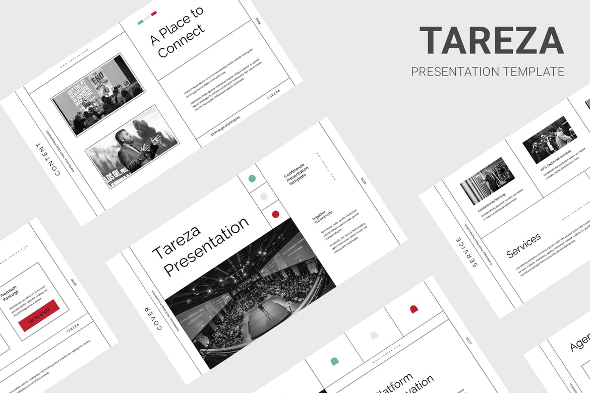 Tareza - Template Presentasi PowerPoint untuk Konferensi yang Menarik
