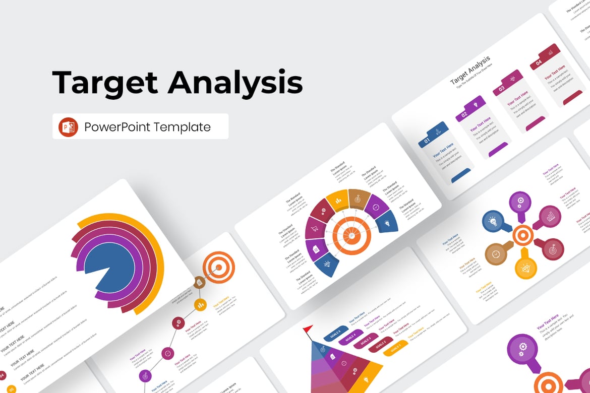 Template PowerPoint Analisis Target yang Menarik
