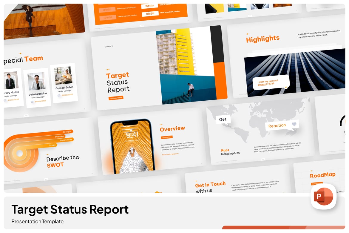 Template Presentasi Target Report Status - PowerPoint