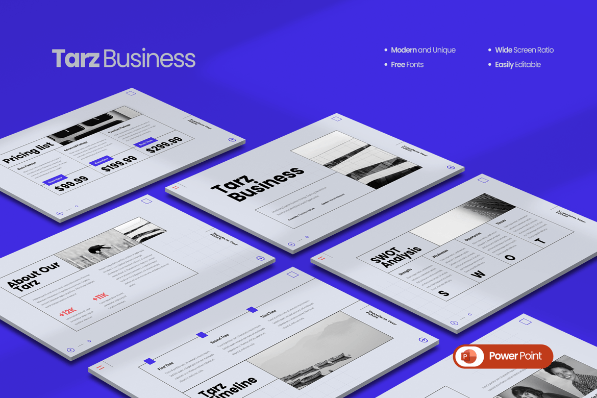 Template PowerPoint Tarz yang Profesional dan Modern
