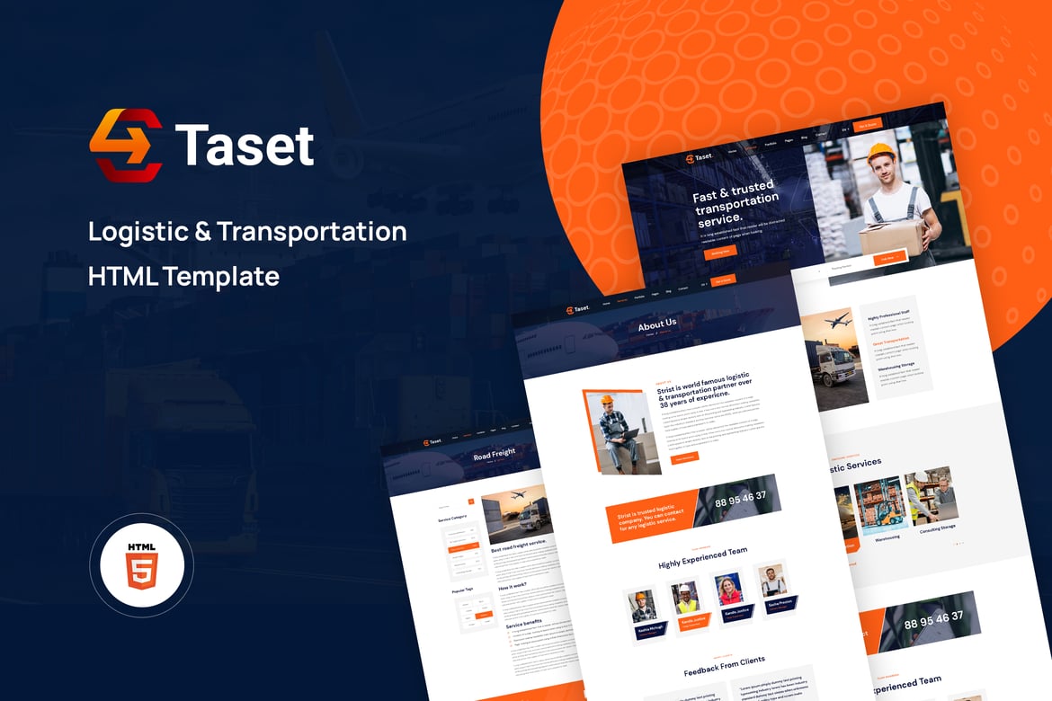 Taset - Template Website Logistik & Transportasi Modern