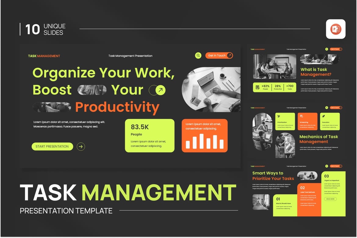 Template Presentasi PowerPoint Manajemen Tugas yang Menarik