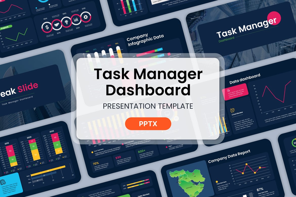 Dashboard Manajer Tugas - Template PowerPoint Profesional