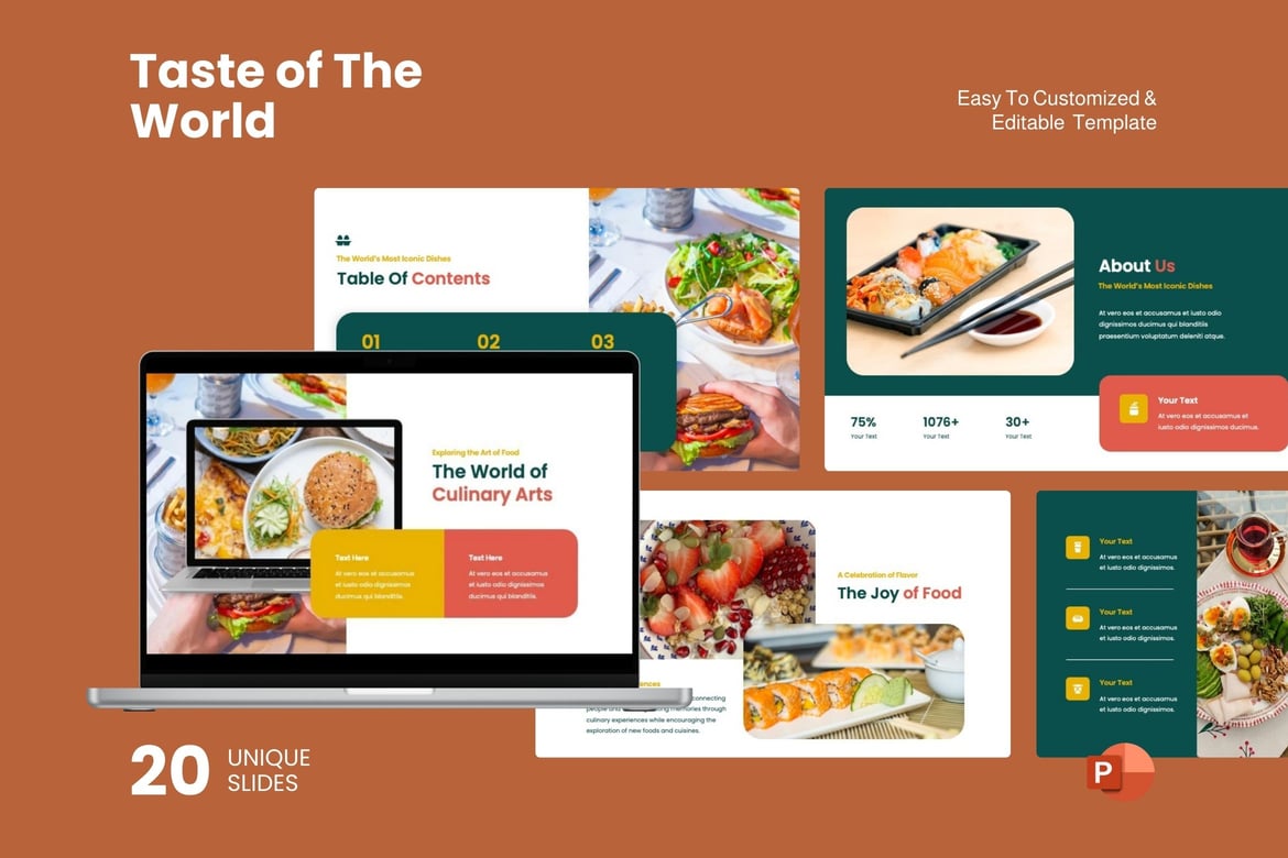 Jelajahi Rasa Dunia - Template PowerPoint Menarik