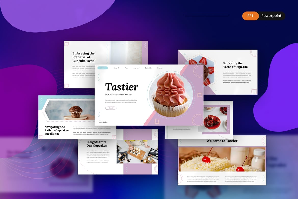 Tastier - Template Presentasi PowerPoint Cupcake yang Menarik