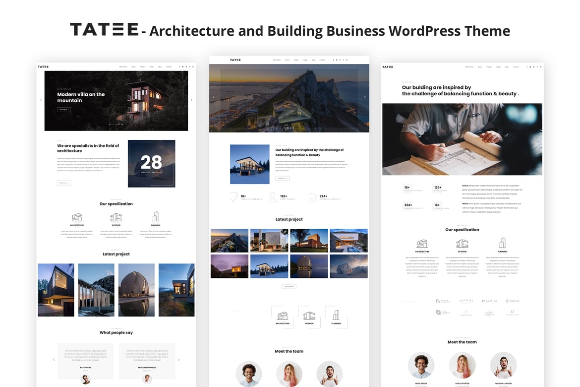 Tatee - Tema WordPress untuk Arsitektur dan Desain Interior yang Kreatif