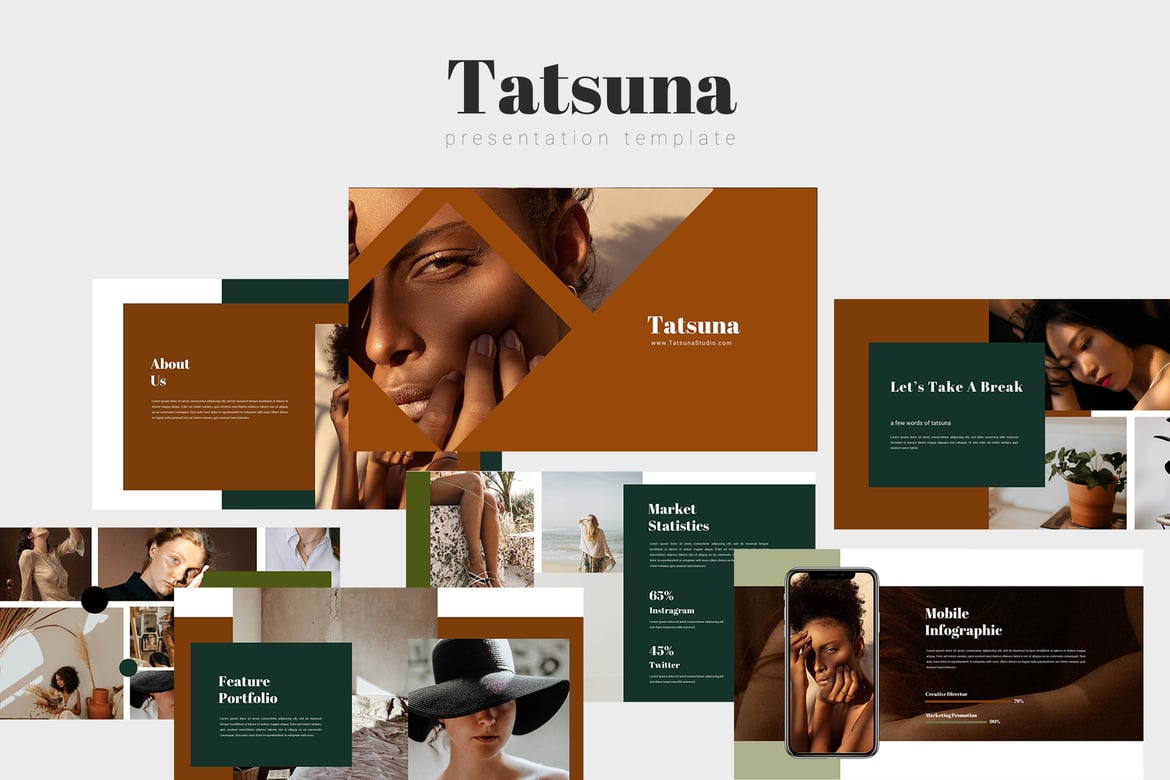 Template Presentasi Fashion Tatsuna yang Menawan