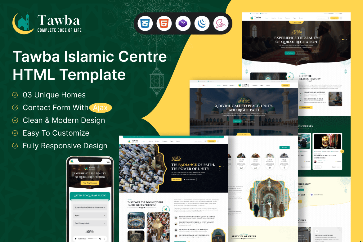 Tawba - Template Website Pusat Islam yang Modern dan Responsif