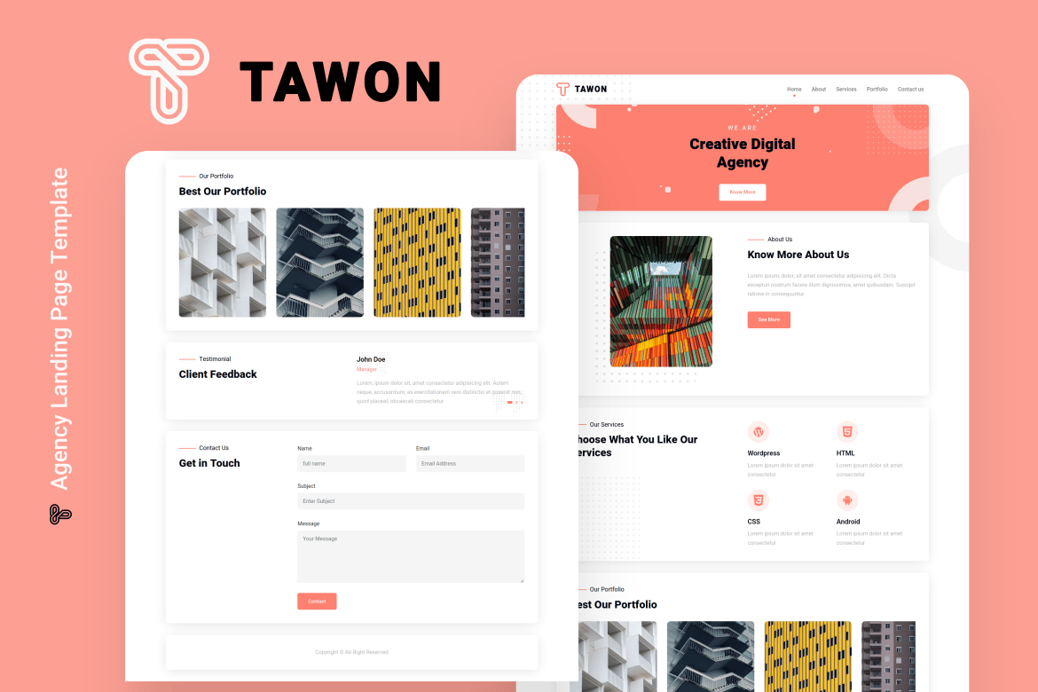 Tawon - Template Website Landing Page untuk Agensi yang Kreatif