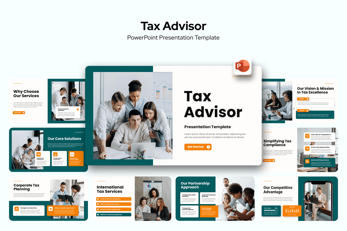 Template PowerPoint Konsultan Pajak yang Profesional