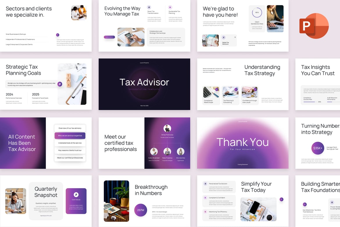 Template PowerPoint Konsultan Pajak yang Profesional