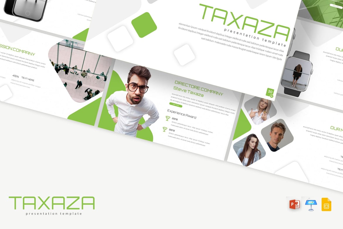 Template Presentasi Taxaza - PowerPoint, Google Slides, dan Keynote yang Modern