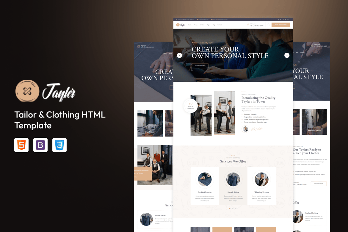 Tayler - Template Web Fashion & Penjahitan Profesional