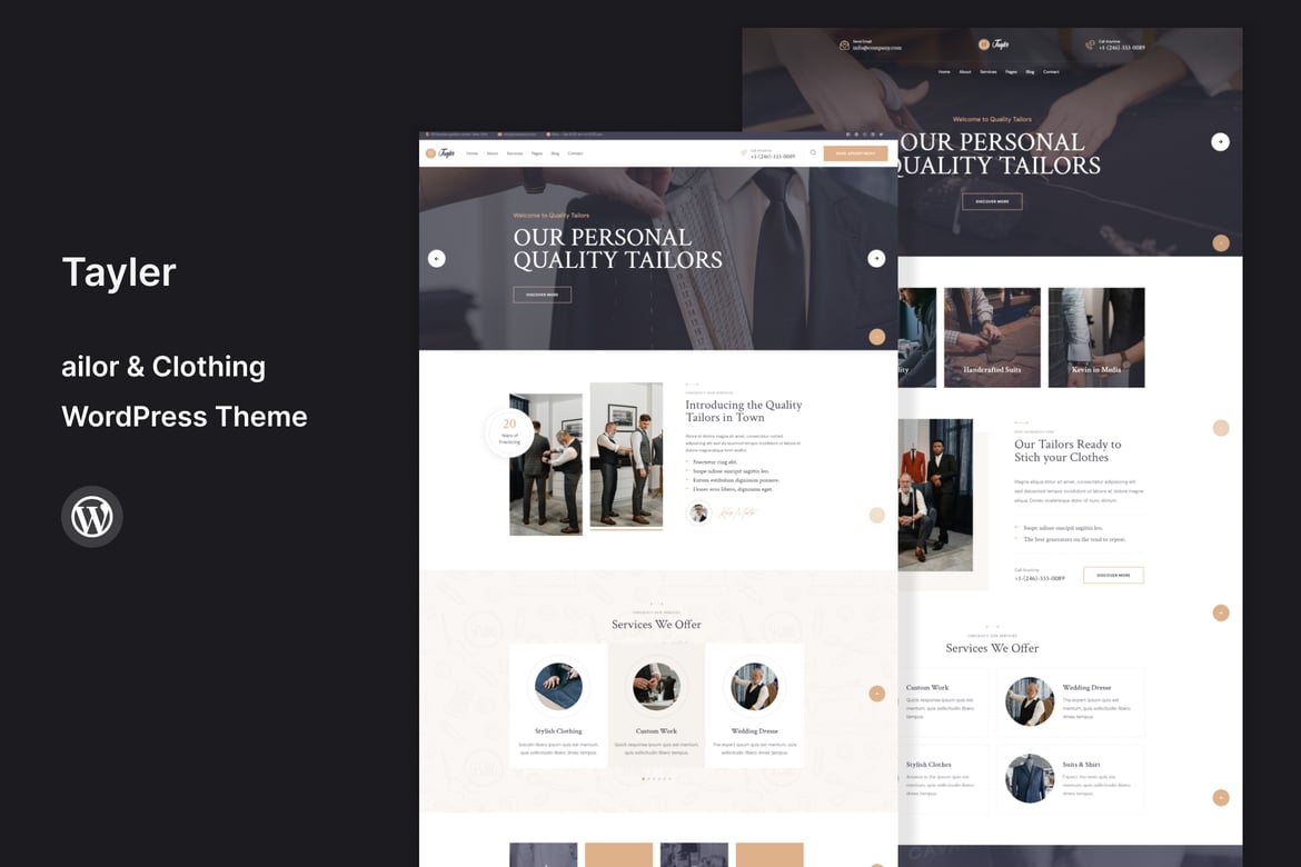 Tayler - Tema WordPress untuk Tailor dan Pakaian yang Menawan
