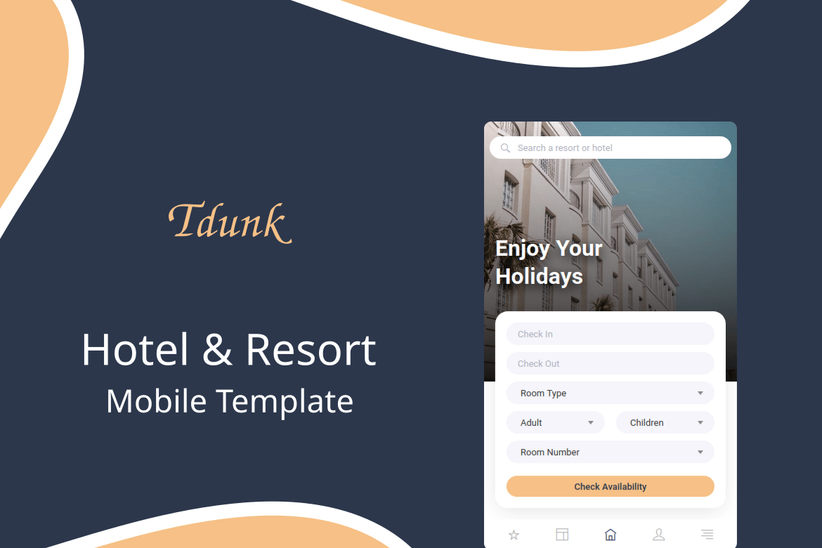 Tdunk - Template Website Mobile untuk Hotel & Resort yang Menawan