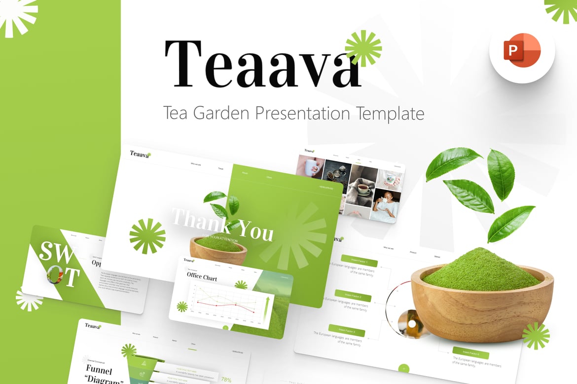 Template PowerPoint Teaava untuk Presentasi Menawan