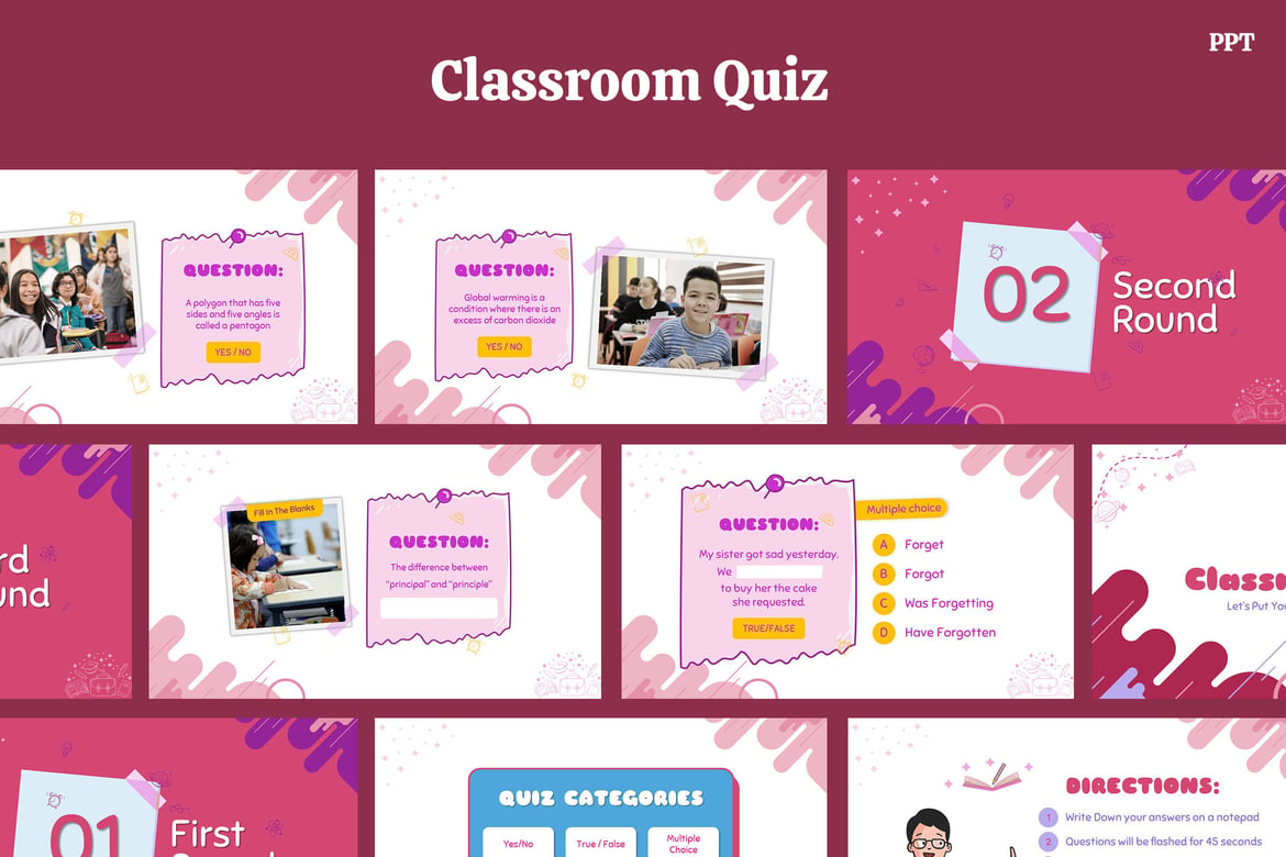 Template Powerpoint Kuis untuk Kelas yang Menarik