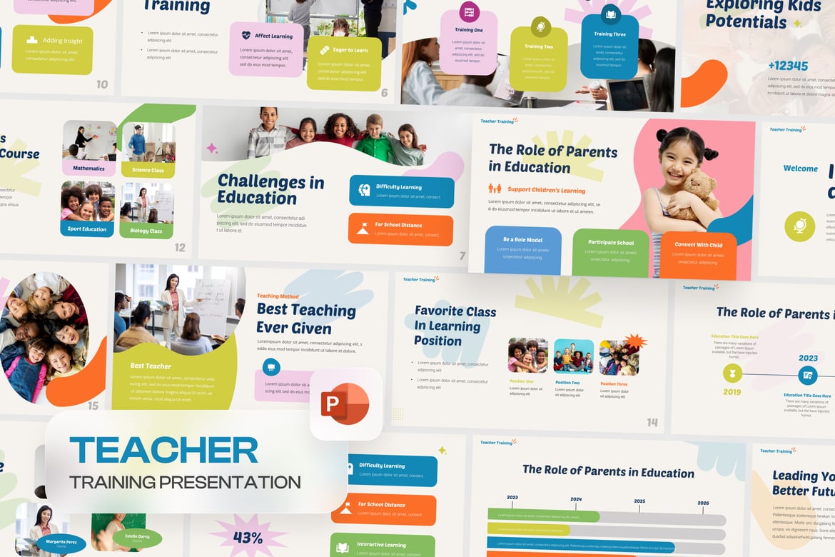 Template PowerPoint Pelatihan Guru yang Menarik dan Kreatif