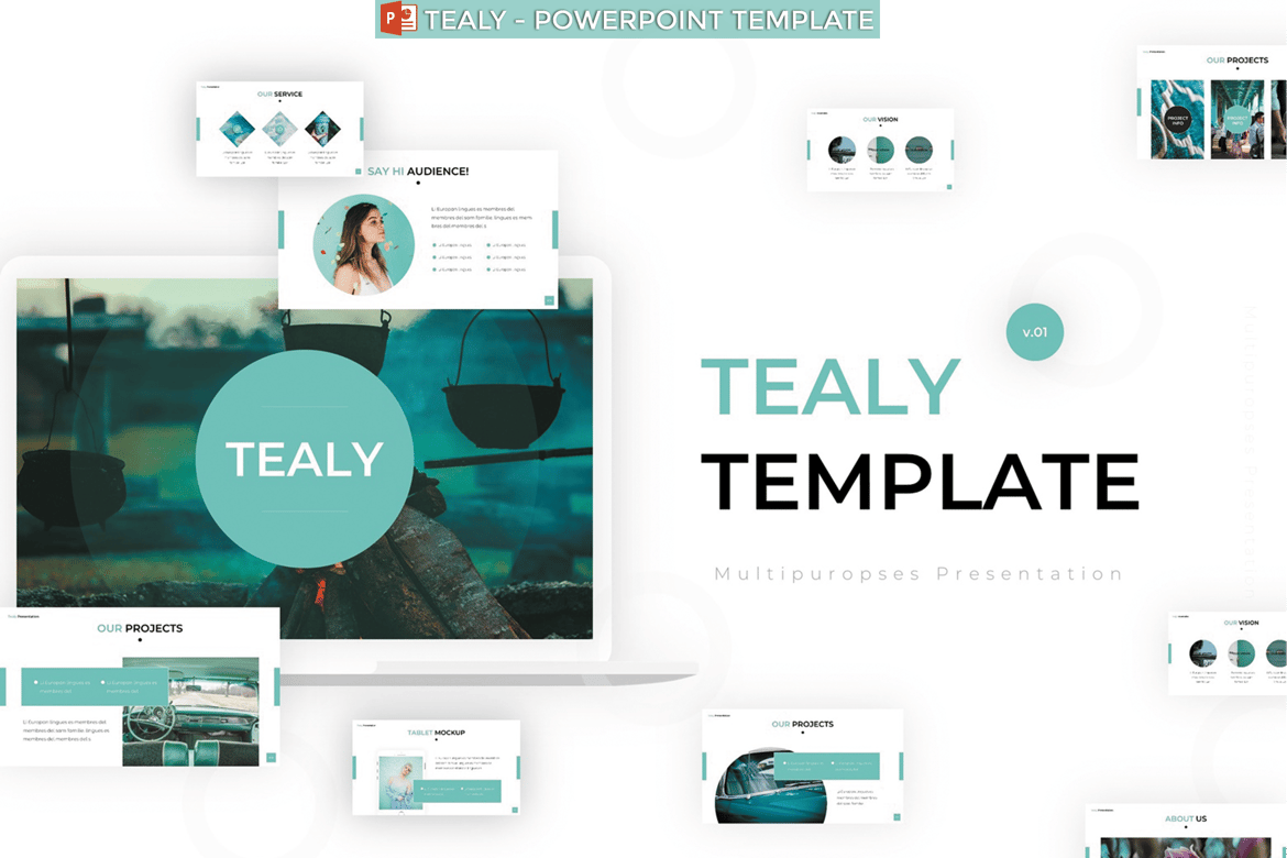 Tealy - Template PowerPoint Modern dan Elegan