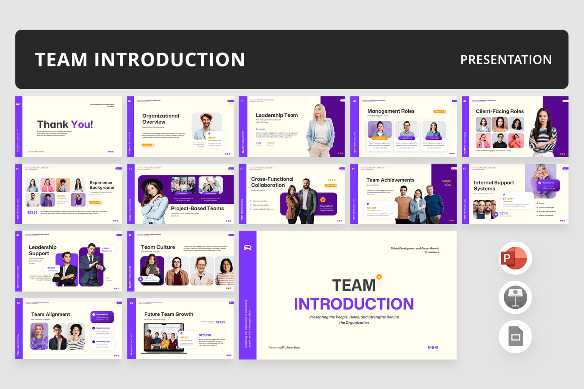 Template Presentasi Pengenalan Tim yang Profesional