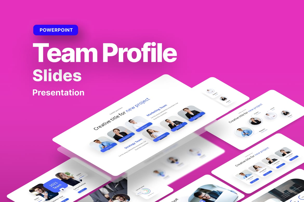 Template PowerPoint Galeri Profil Tim yang Menarik