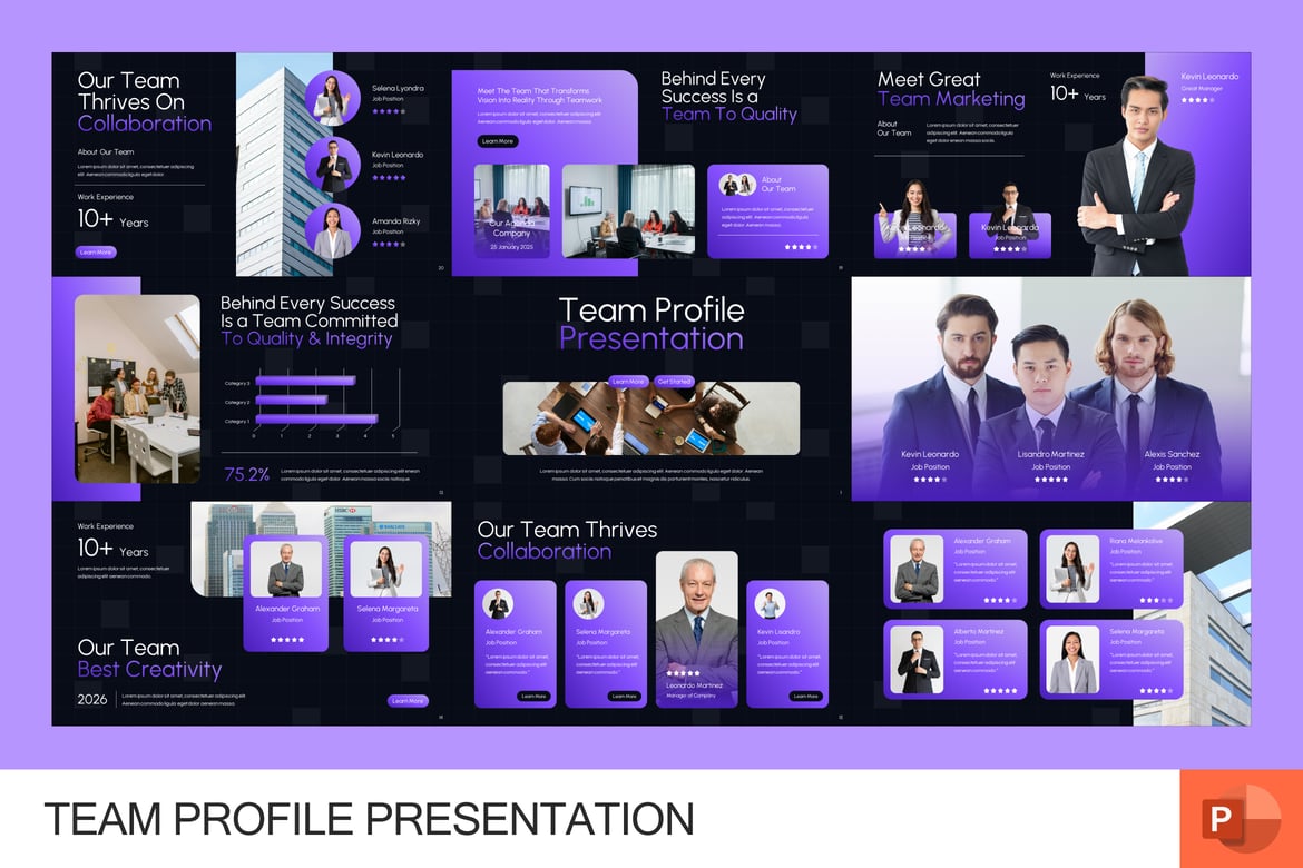 Template PowerPoint Profil Tim yang Menarik dan Profesional
