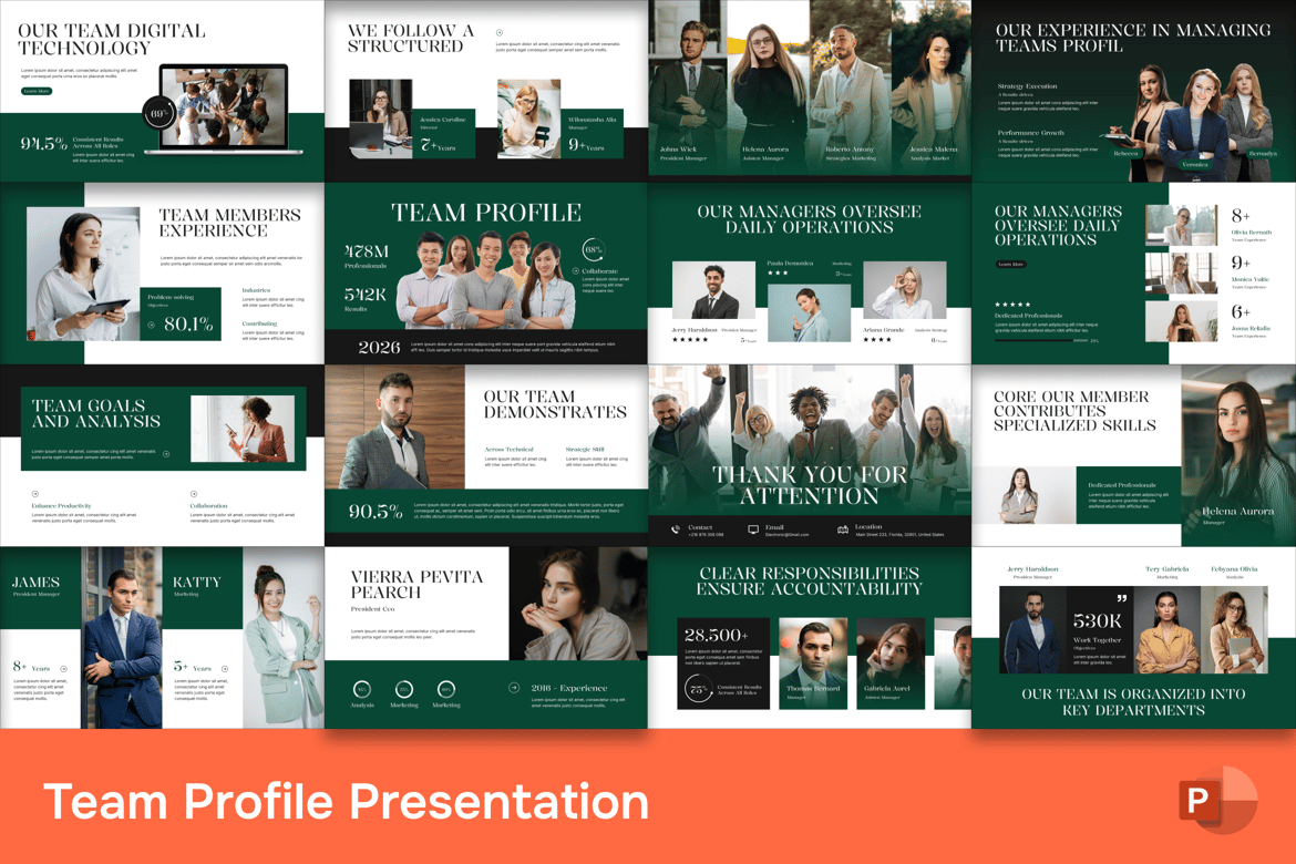 Template PowerPoint Profil Tim yang Menarik dan Profesional