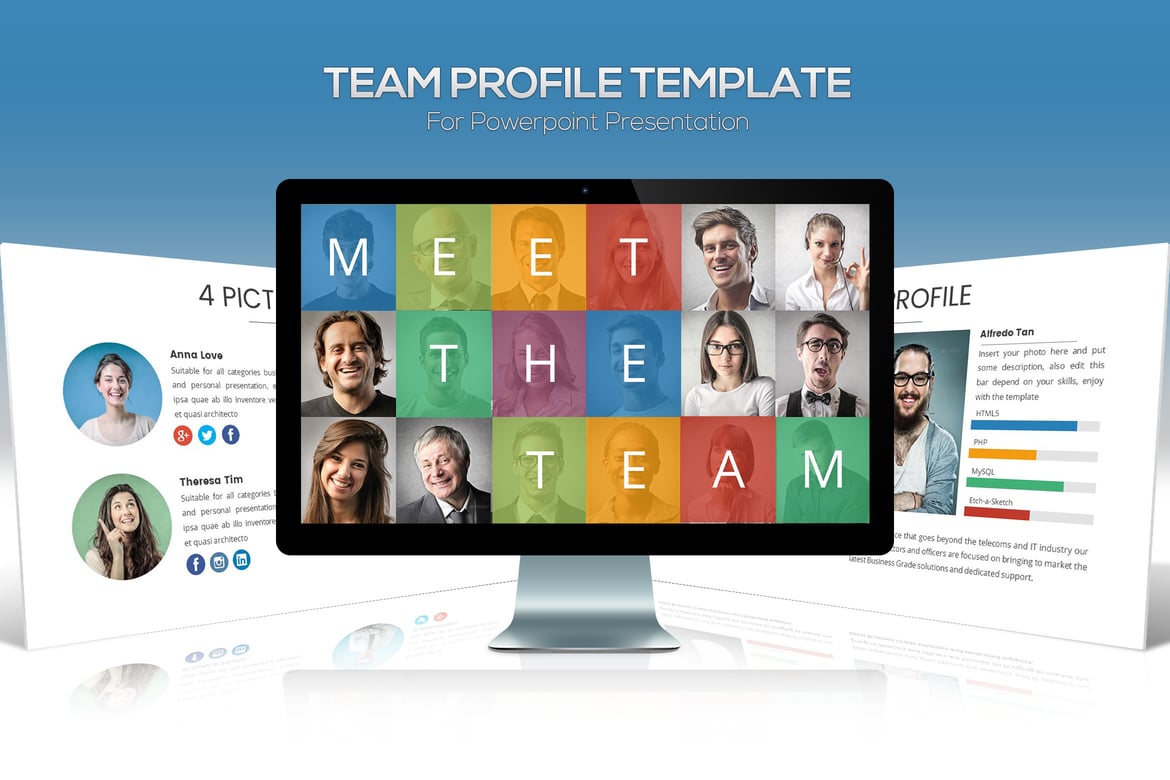 Template Powerpoint Profil Tim yang Menarik dan Profesional