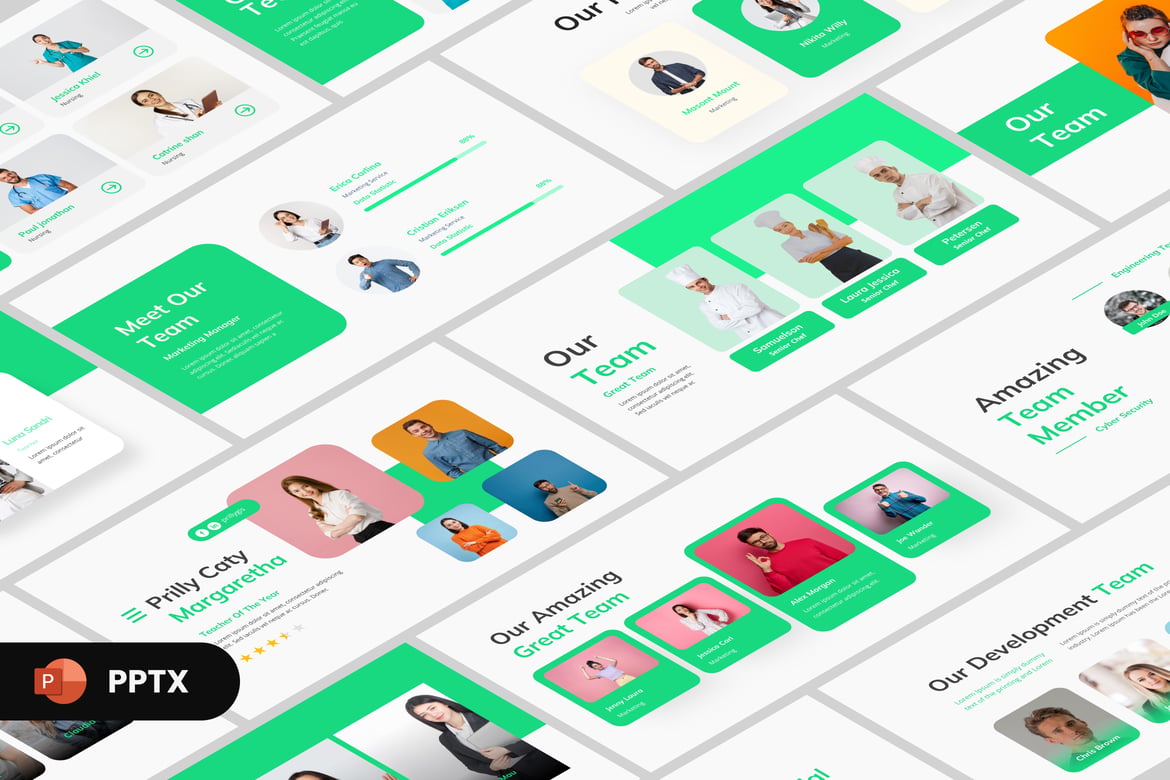 Template PowerPoint Profil Tim yang Modern dan Menarik