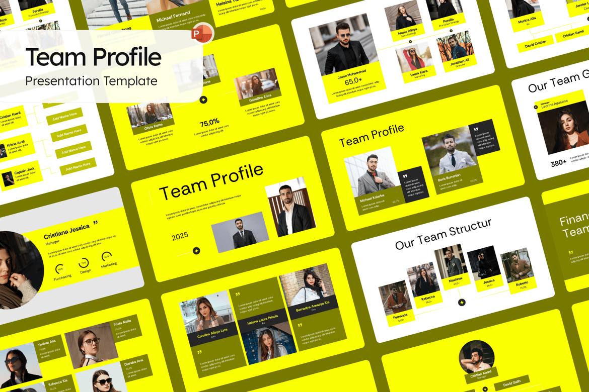 Template PowerPoint Profil Tim yang Menarik dan Profesional
