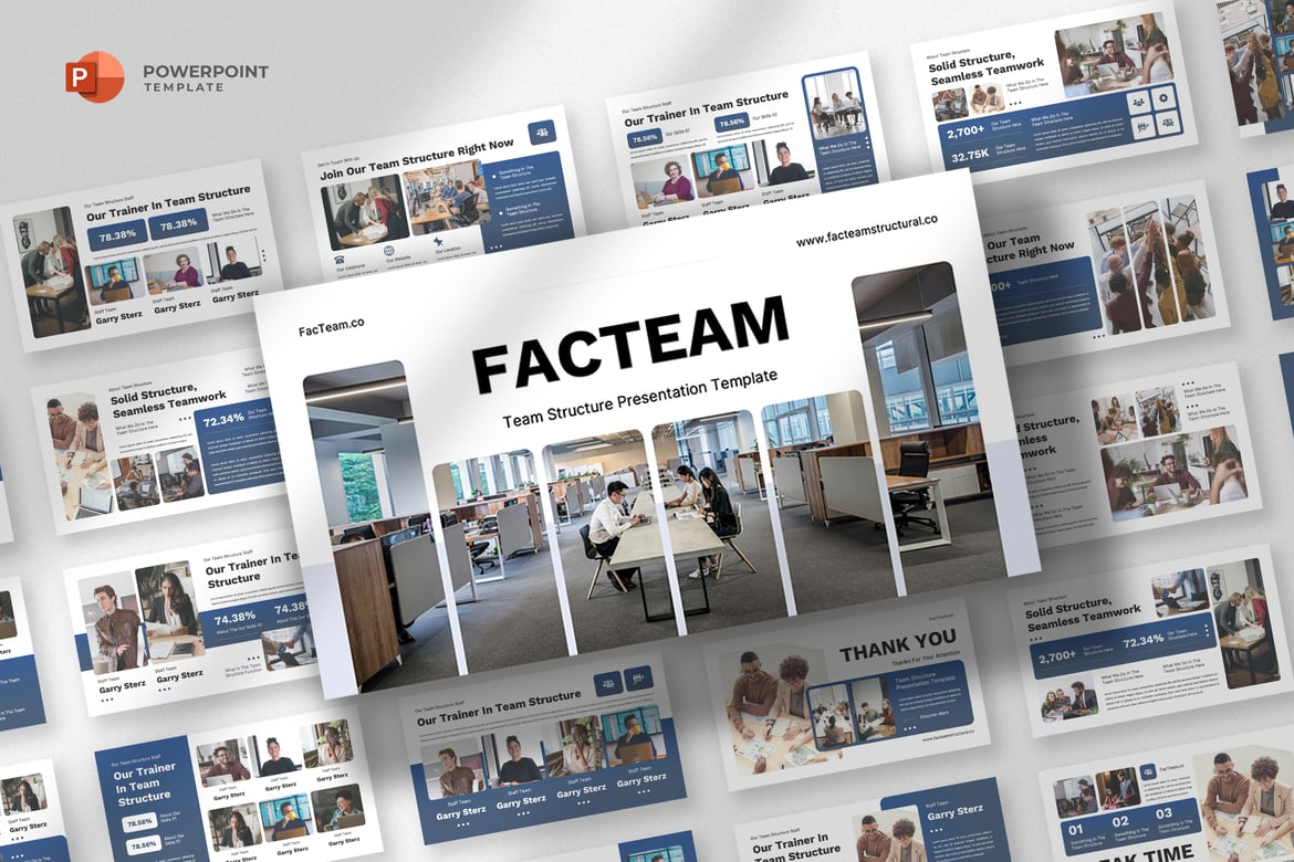 Template Powerpoint Struktur Tim yang Menarik dan Profesional
