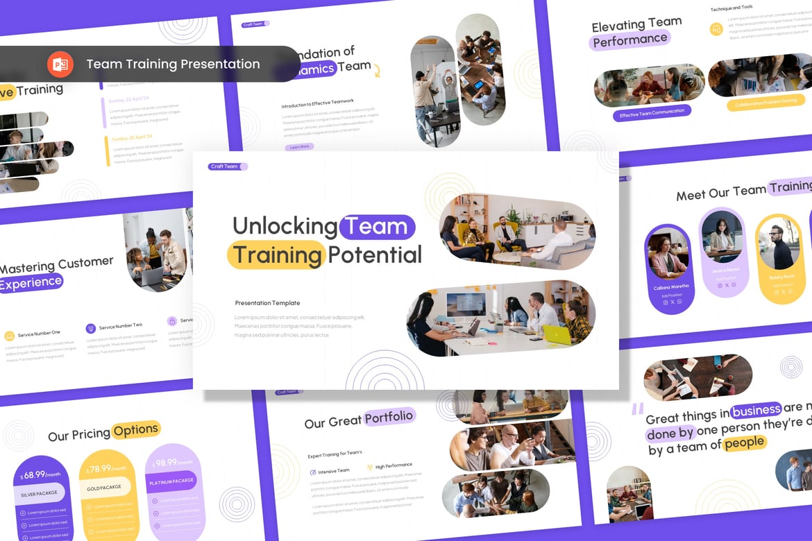 Template Presentasi PowerPoint Pelatihan Tim yang Menarik dan Profesional