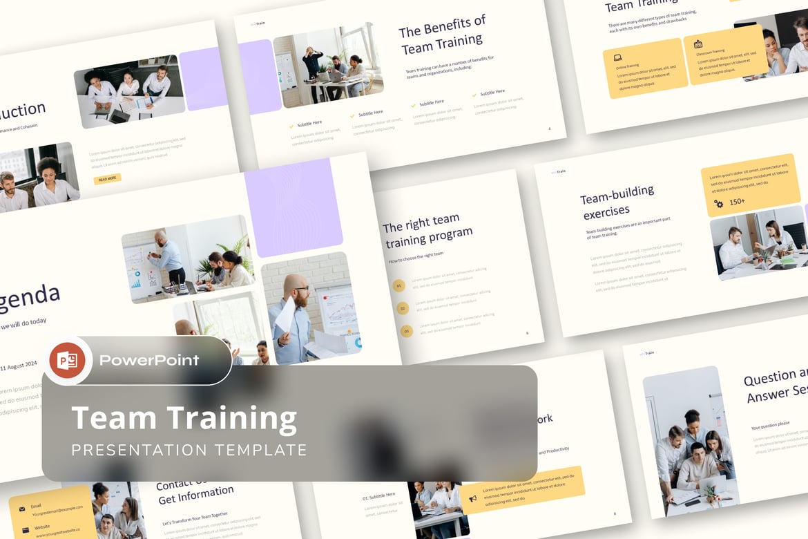 Template Presentasi PowerPoint untuk Pelatihan Tim yang Menarik
