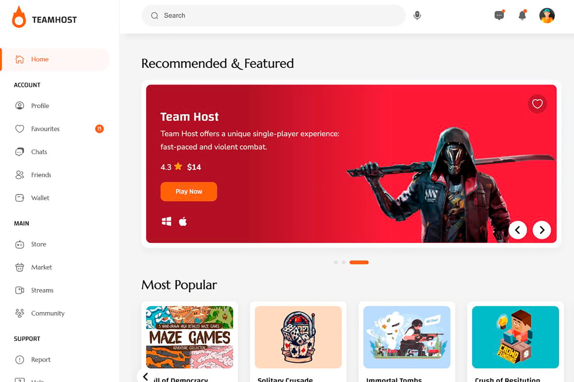TeamHost - Template Website Komunitas Gaming Premium