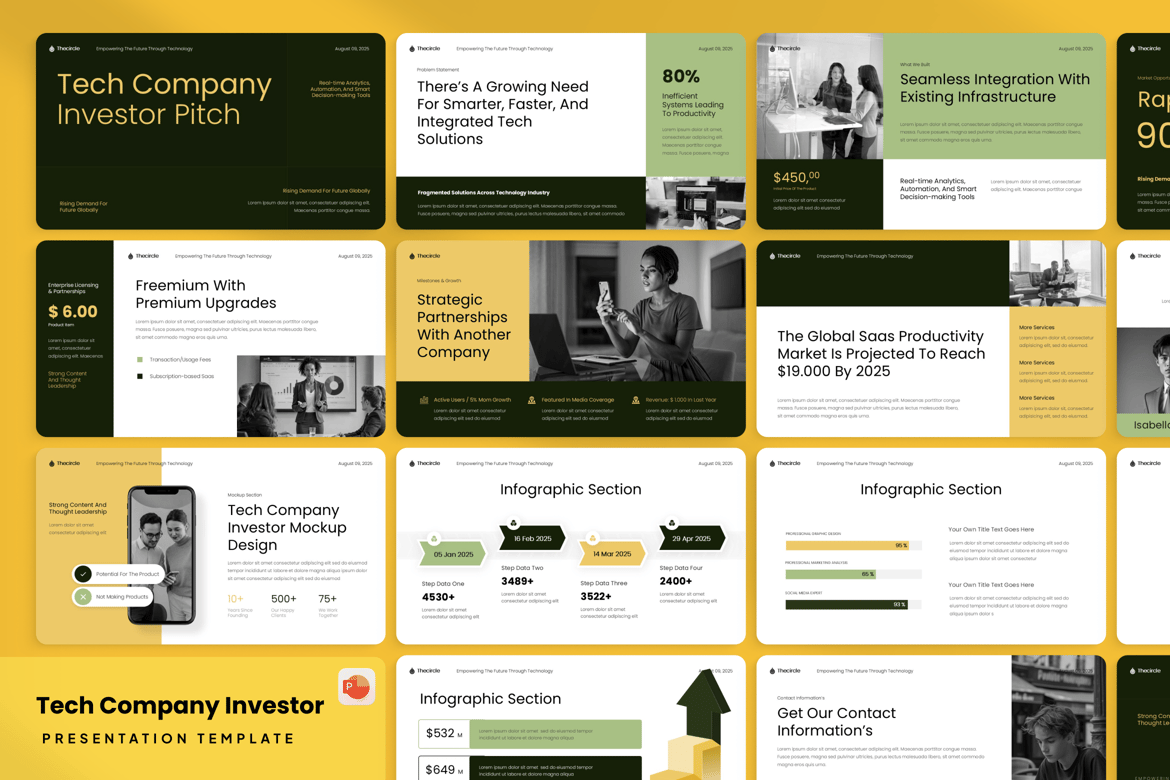 Template Presentasi Investor untuk Perusahaan Teknologi - PowerPoint