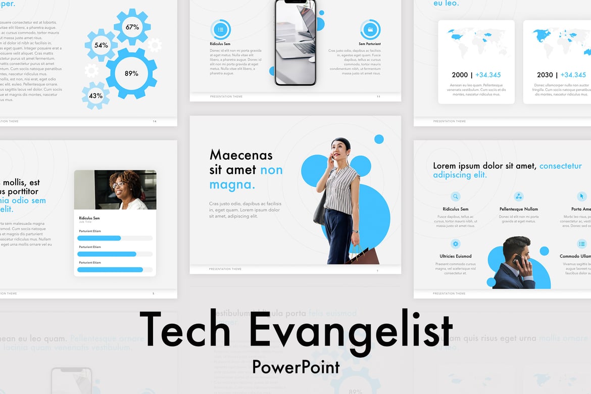 Template PowerPoint Tech Evangelist yang Modern dan Profesional