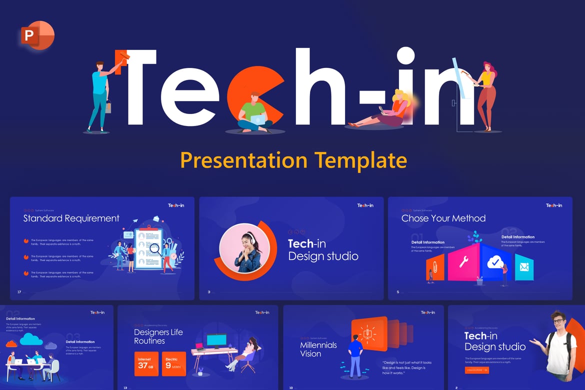 Template PowerPoint Teknologi Modern dan Minimalis