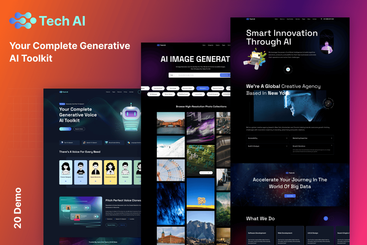 TechAI - Template Website VUE untuk Penulisan AI dan Copywriting yang Serbaguna