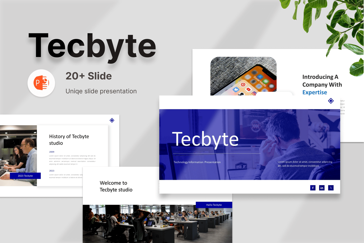 Techbyte – Template Presentasi Teknologi yang Modern dan Minimalis