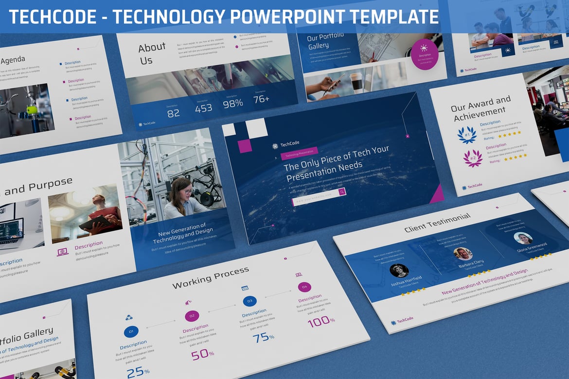 Techcode - Template Presentasi Powerpoint Modern dan Kreatif